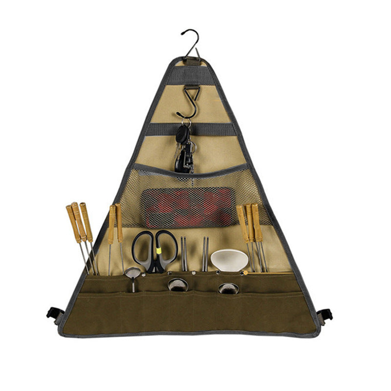 Foldable Camping Tableware Set With Hanging Bag