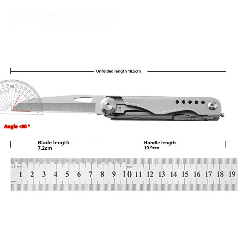 Stainless Steel Pocket Knife With Multipurpose Scissors Tool