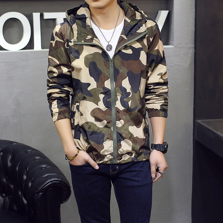 Mens Slim Fit Camouflage Fashion Jacket