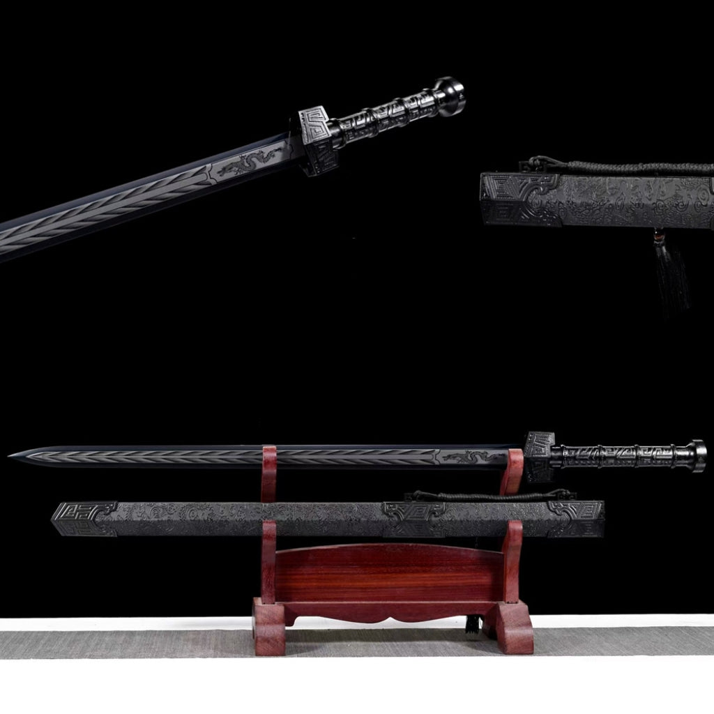 Unsharpened High Manganese Steel Qin Tang Style Sword