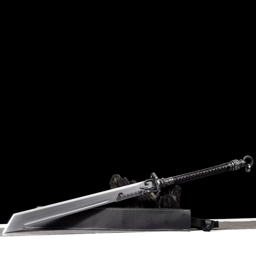 Unsharpened Forged Two Handed Tang Style Battle Saber