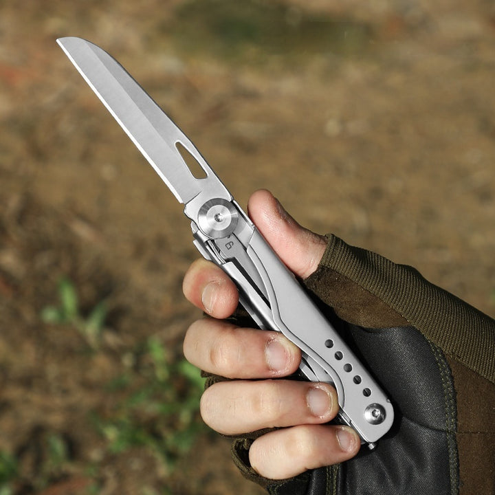 Stainless Steel Pocket Knife With Multipurpose Scissors Tool