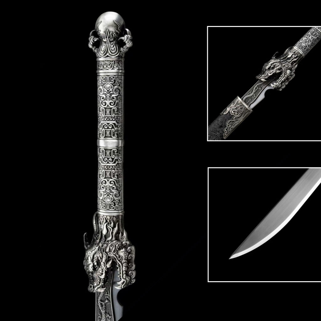 Unsharpened High Manganese Steel Hand Forged Han Sword Collectible