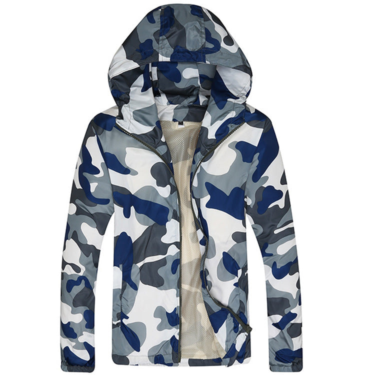 Mens Slim Fit Camouflage Fashion Jacket