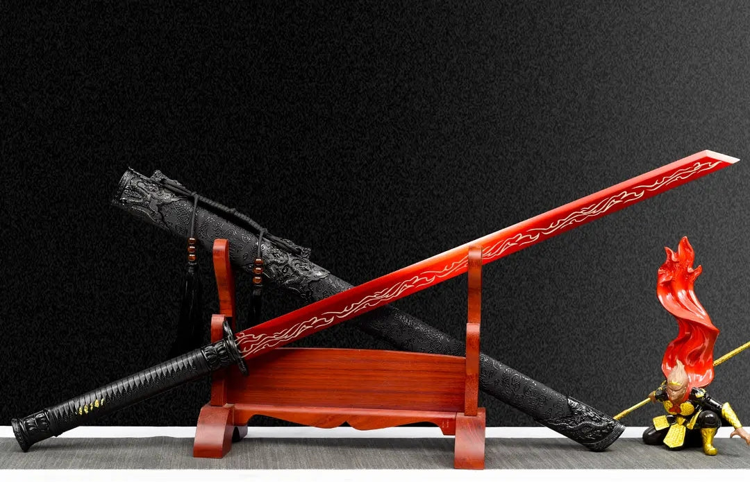 Unsharpened High Manganese Steel Blazing Flame Tang Dynasty Sword
