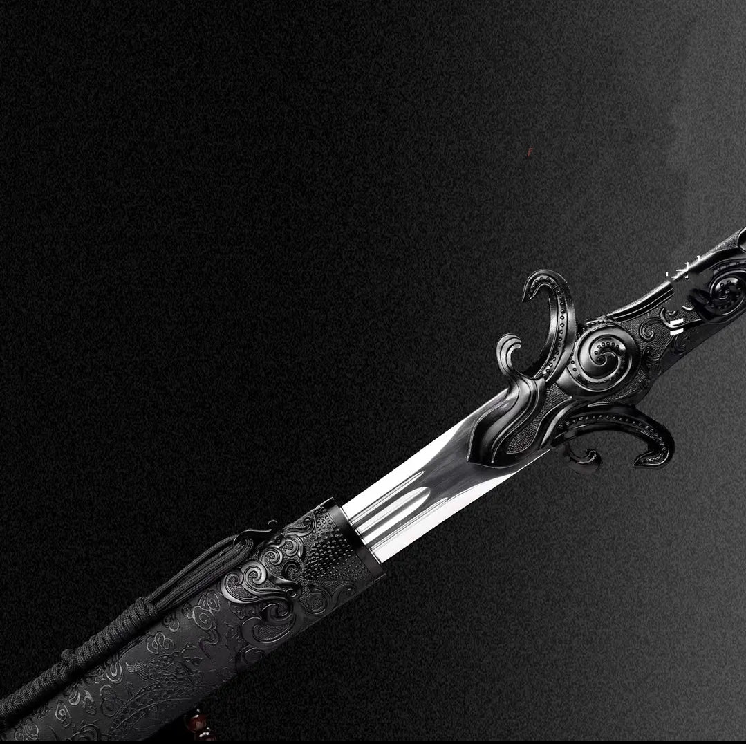 Unsharpened High Manganese Steel Yuling Black Collectible Sword