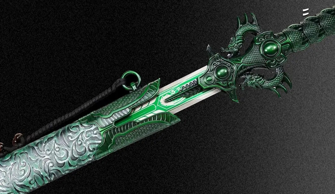 Unsharpened High Manganese Steel Longquan Green Dragon Sword