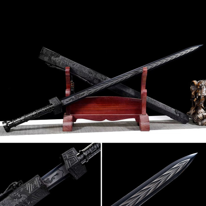 Unsharpened High Manganese Steel Qin Tang Style Sword