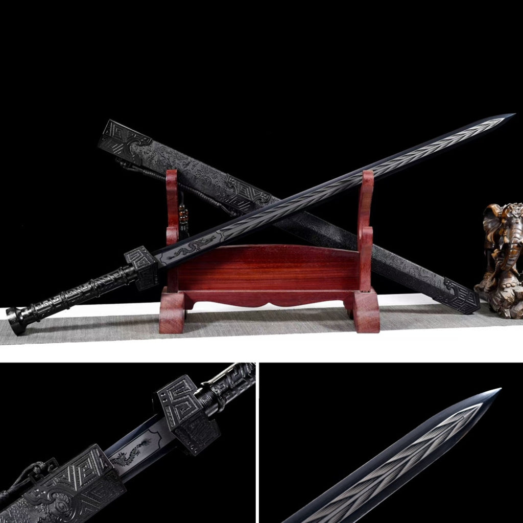 Unsharpened High Manganese Steel Qin Tang Style Sword