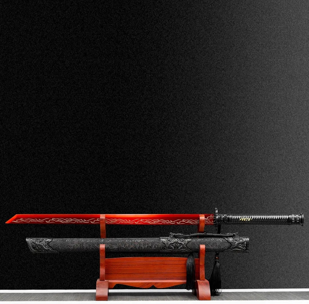 Unsharpened High Manganese Steel Blazing Flame Tang Dynasty Sword
