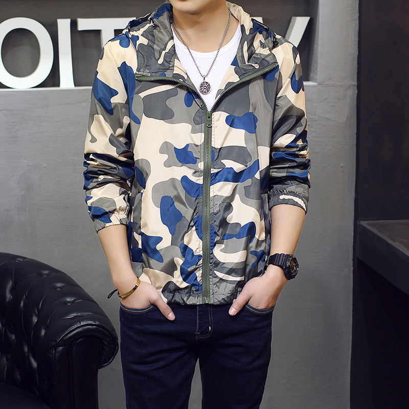 Mens Slim Fit Camouflage Fashion Jacket