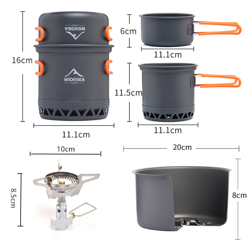Widesea Heat Collecting Camping Cookware Set