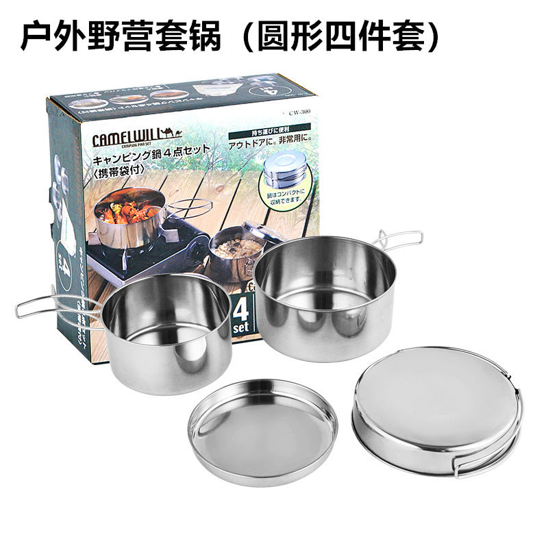 Outdoor Stainless Steel Camping Cookware Set