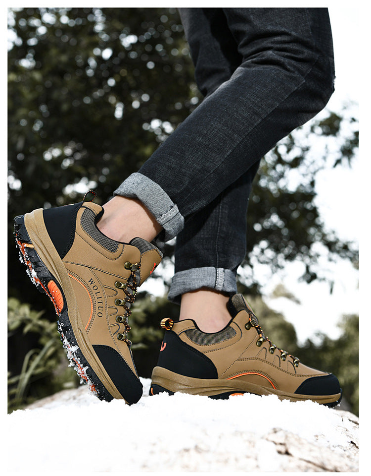 Men Waterproof Non Slip Cotton Hiking Climbing Shoes