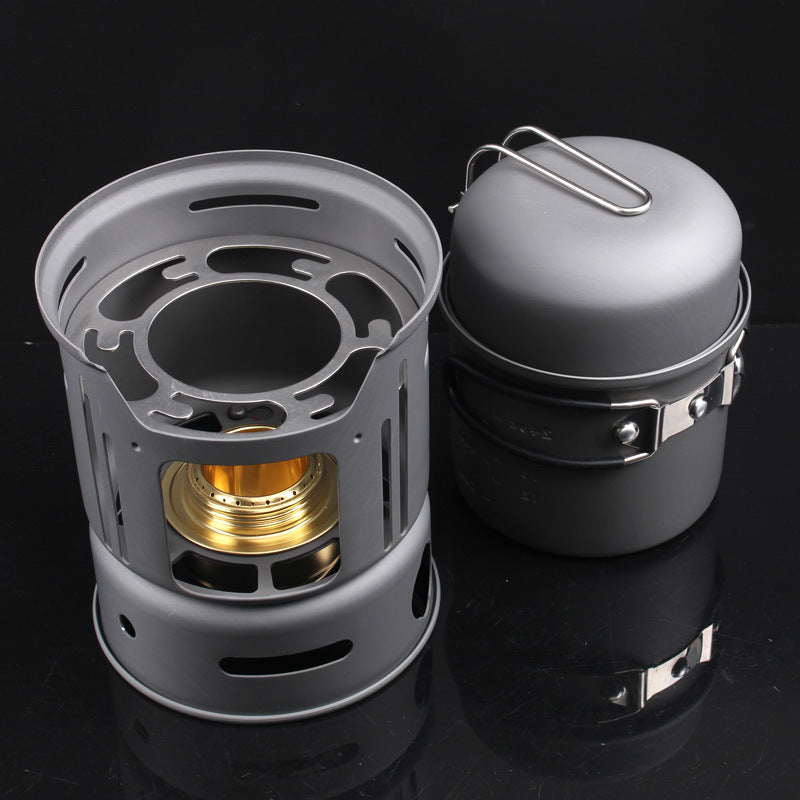 1-2 Person Aluminum Alloy Camping Cookware Set 7pcs