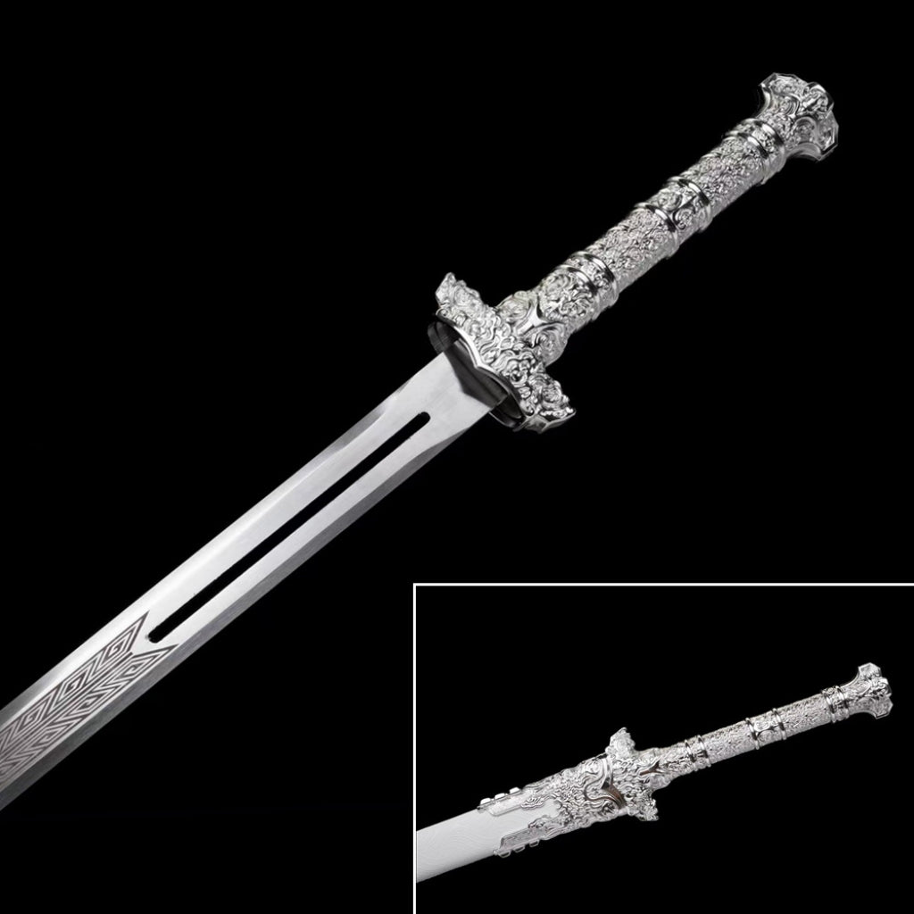 Unsharpened High Manganese Steel Hand Forged Tang Heng Dao Sword