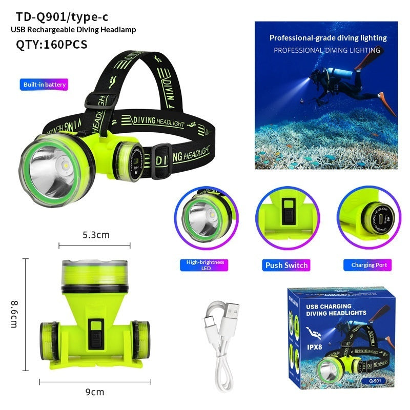 High-Power Diving Headlamp With Long Battery Life