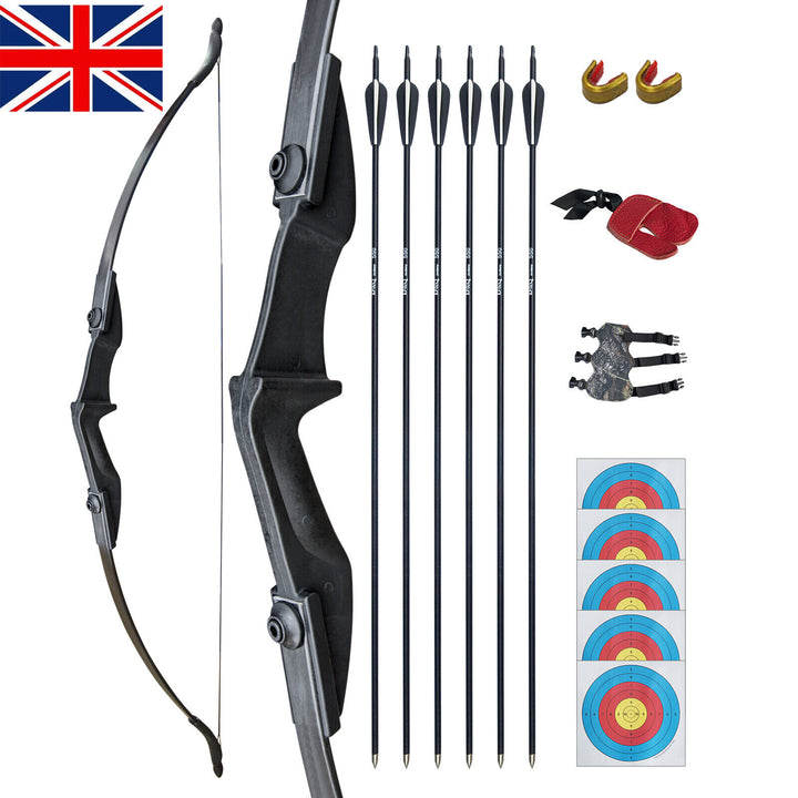 53″ Takedown Recurve Bow Set With Fiberglass Arrows