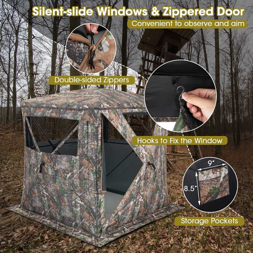 2–3 Person Portable Pop-Up Hunting Blind Tent With Carry Bag