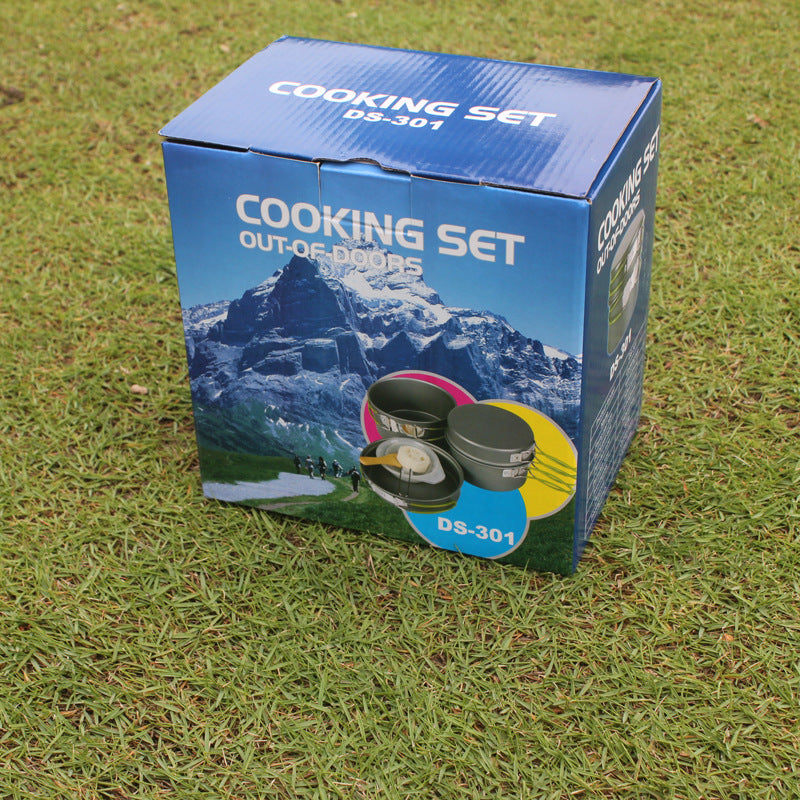 Portable Non-Stick Camping Cookware Set 2-3 Person