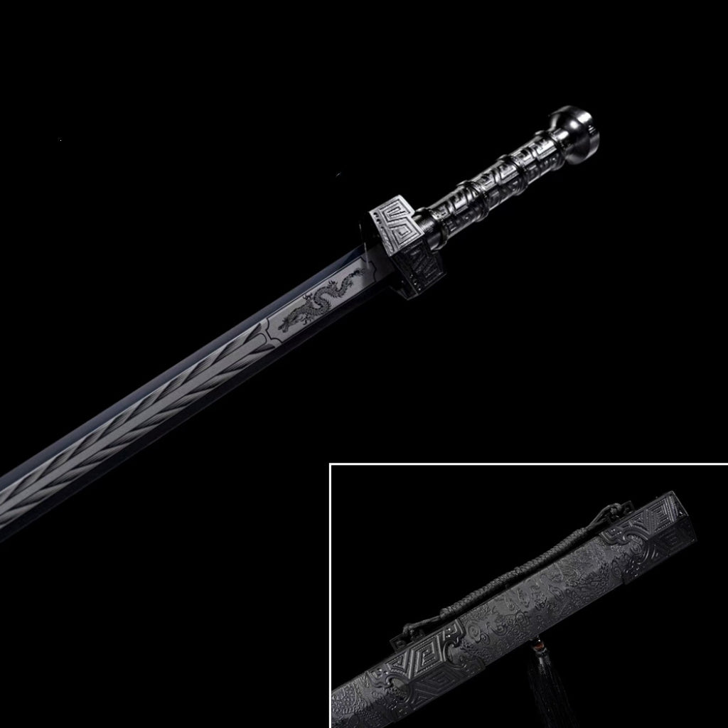 Unsharpened High Manganese Steel Qin Tang Style Sword