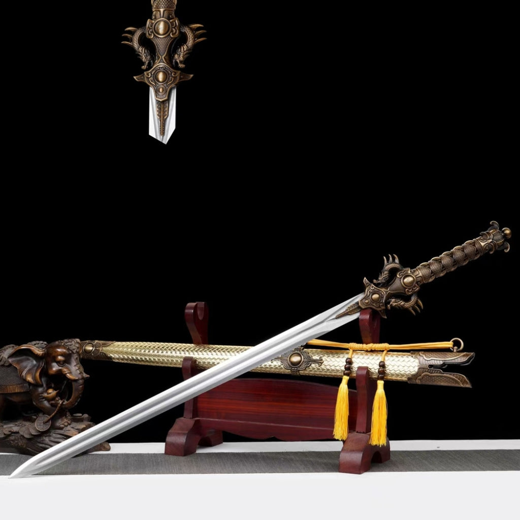 Unsharpened Manganese Steel Ancient Style Dragon Emperor Sword
