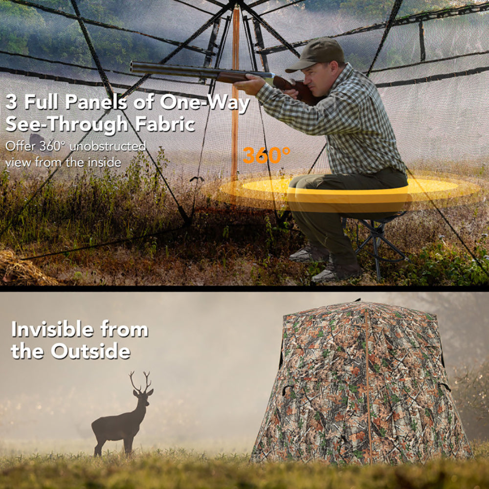 360° One-Way See-Through Hunting Blind for Deer and Turkey