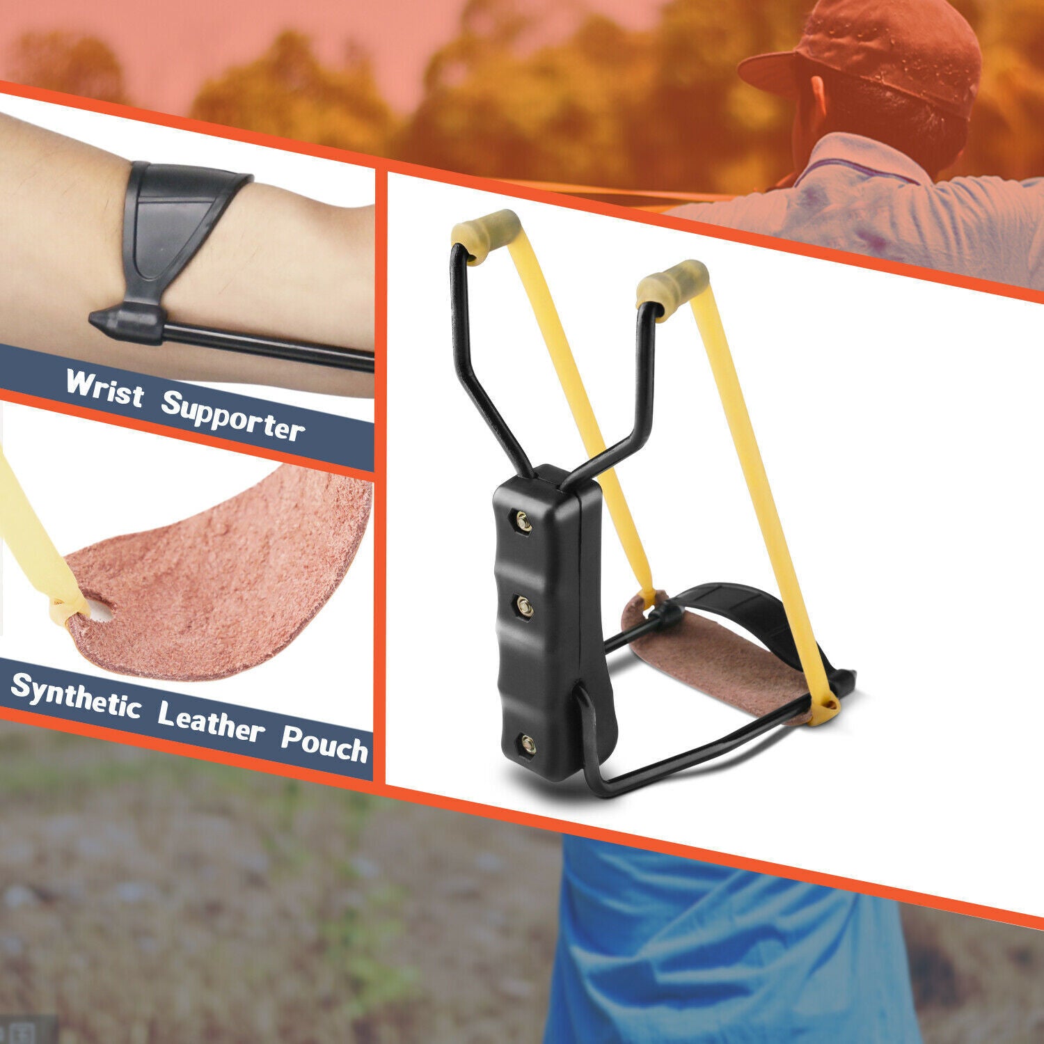Compact Folding Slingshot Catapult for Outdoor Hunting Games