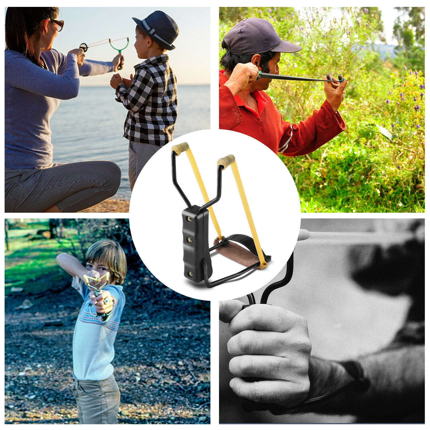 Compact Folding Slingshot Catapult for Outdoor Hunting Games