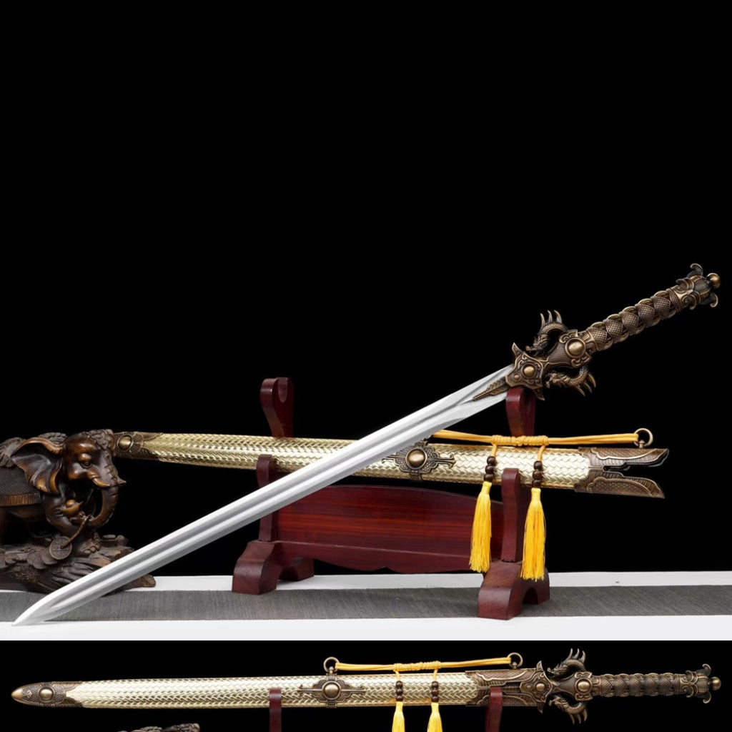 Unsharpened Manganese Steel Ancient Style Dragon Emperor Sword