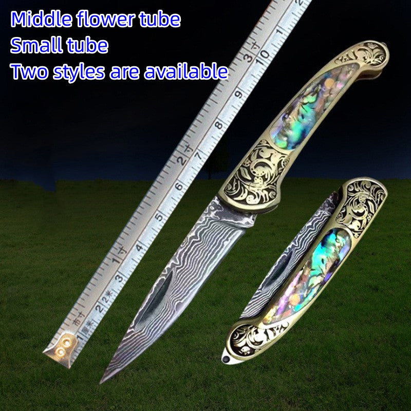 Camping Folding Survival Hunting Pocket Knife Natural Handle