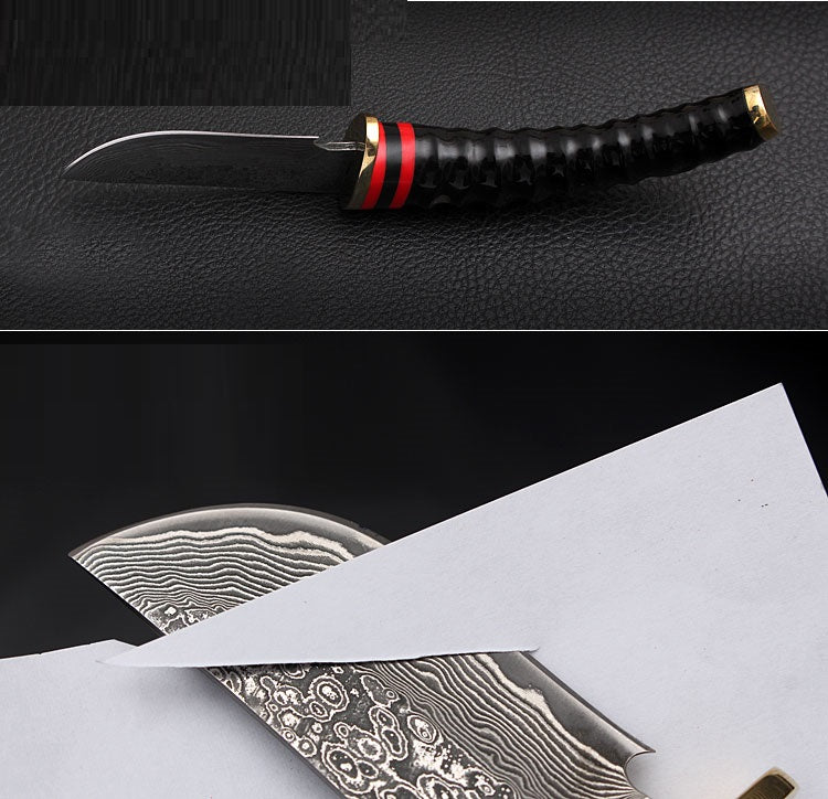 Hand Forged Damascus Steel Fixed Hunting Knife Outdoor Tactical Knife