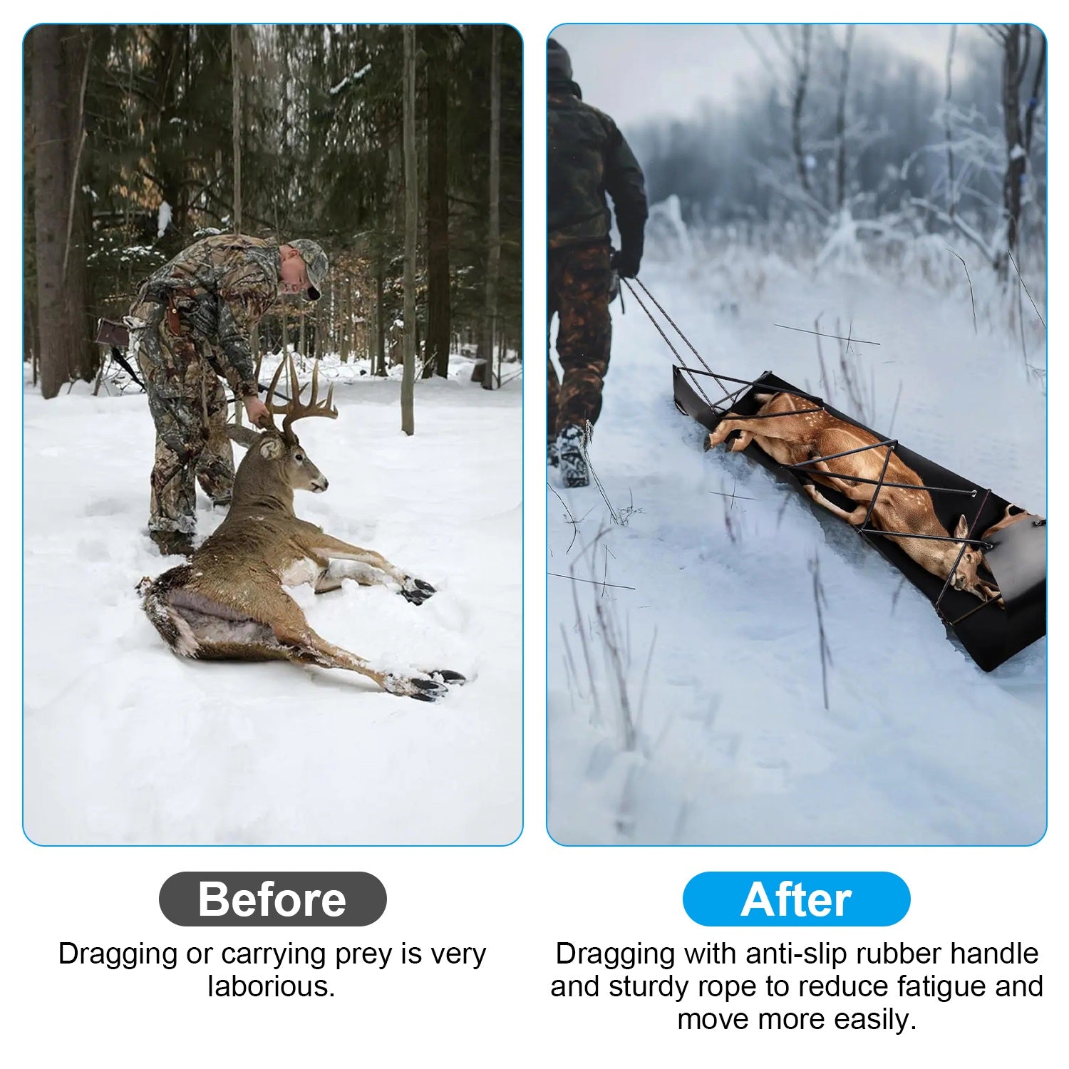 Deer Drag Sled With Ropes - Hauling Gear