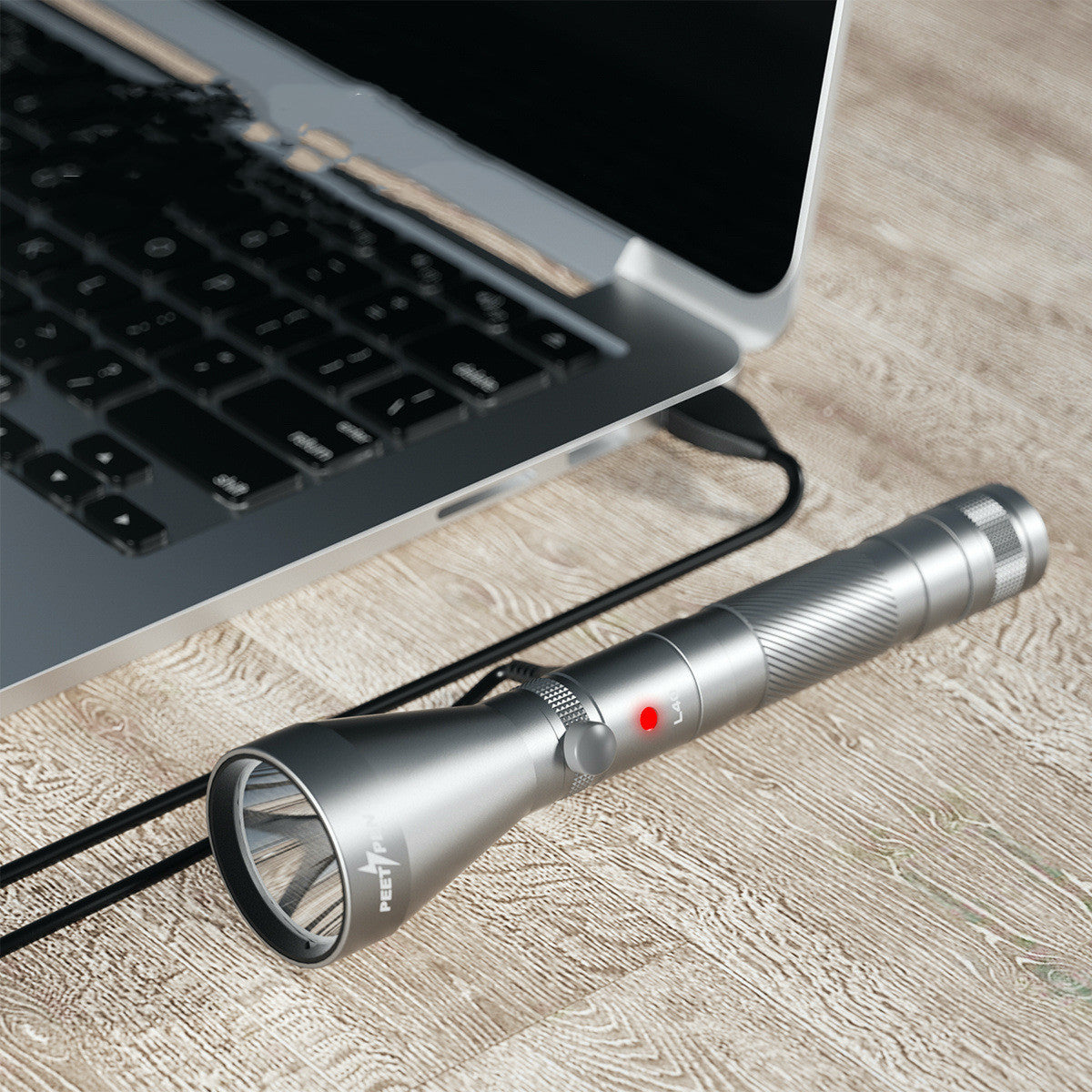 Long Range USB Rechargeable Waterproof Camping Compass Flashlight