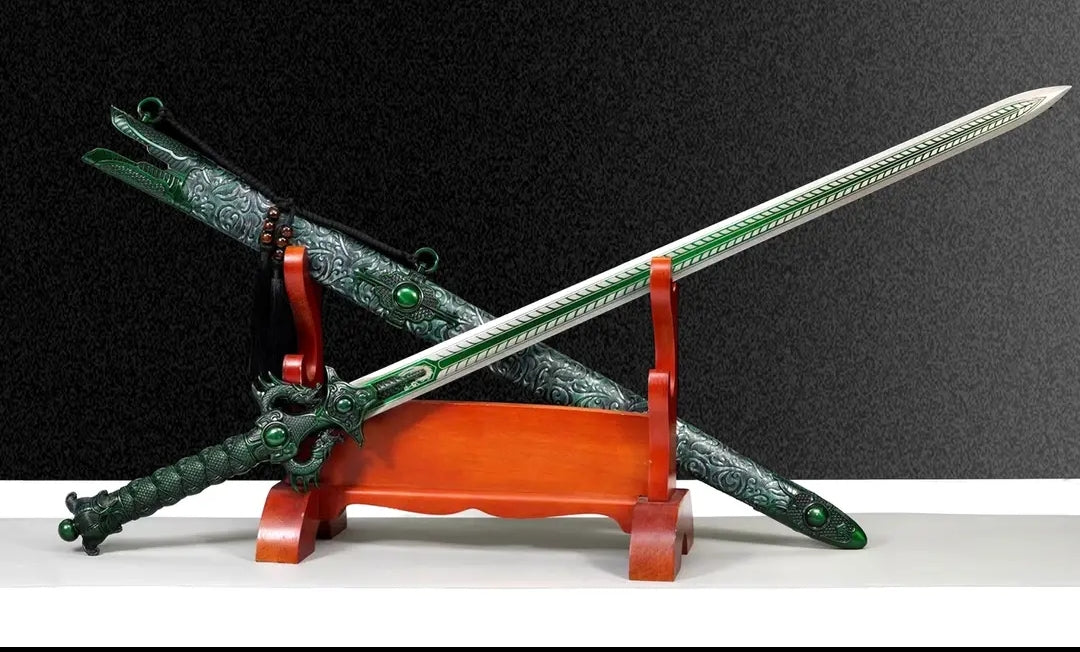 Unsharpened High Manganese Steel Longquan Green Dragon Sword
