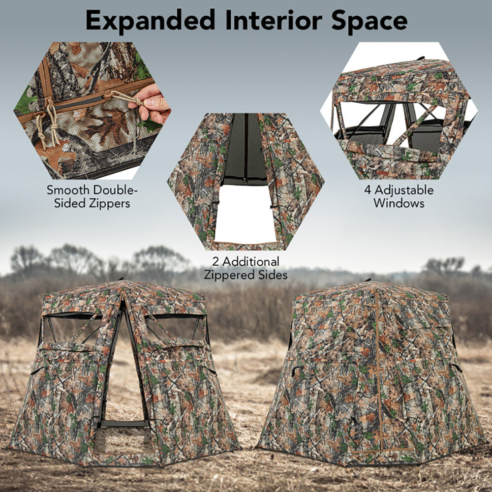 360° One-Way See-Through Hunting Blind for Deer and Turkey