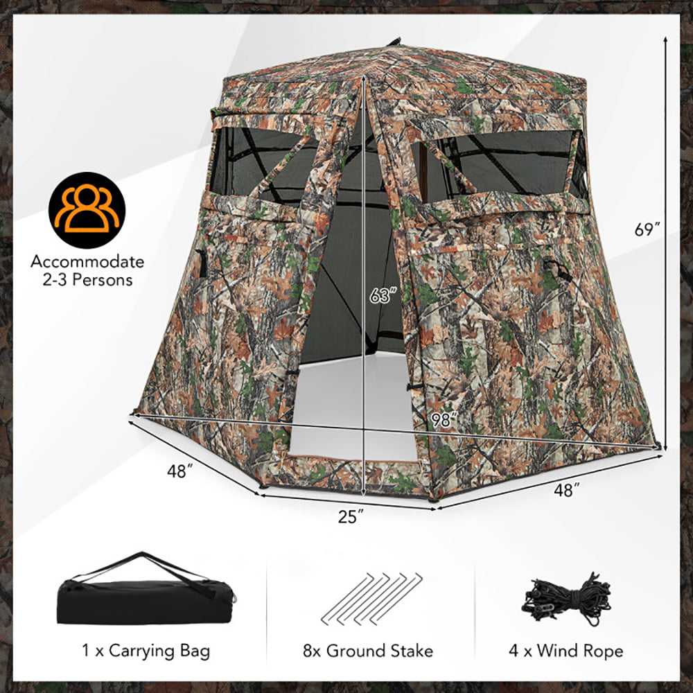 360° One-Way See-Through Hunting Blind for Deer and Turkey