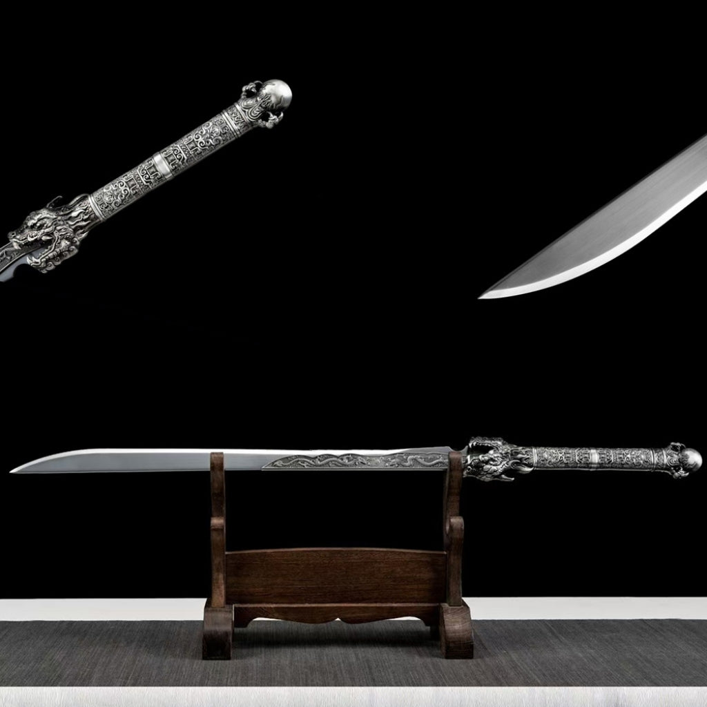 Unsharpened High Manganese Steel Hand Forged Han Sword Collectible