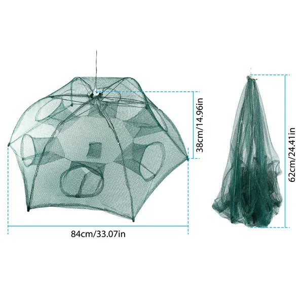 Portable, Folding Fish-Shrimp-Crab Net Trap