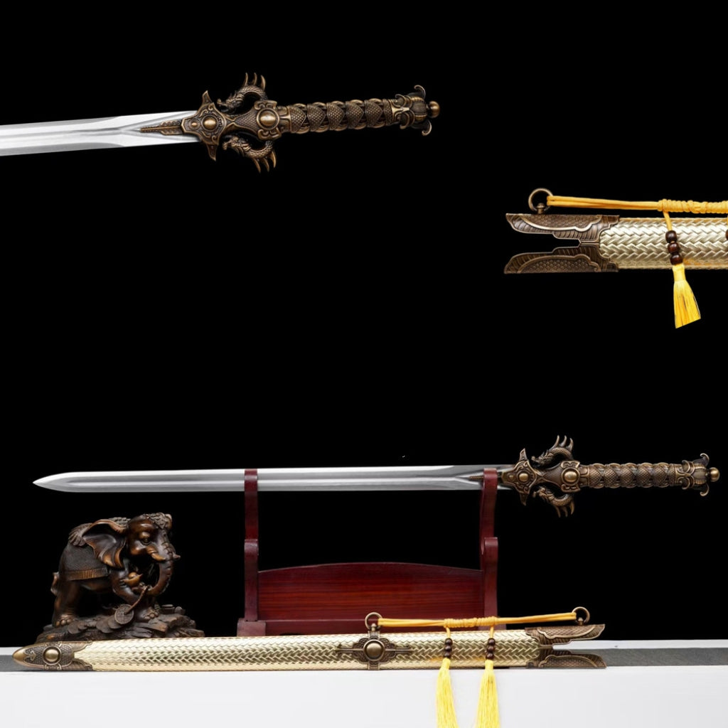 Unsharpened Manganese Steel Ancient Style Dragon Emperor Sword
