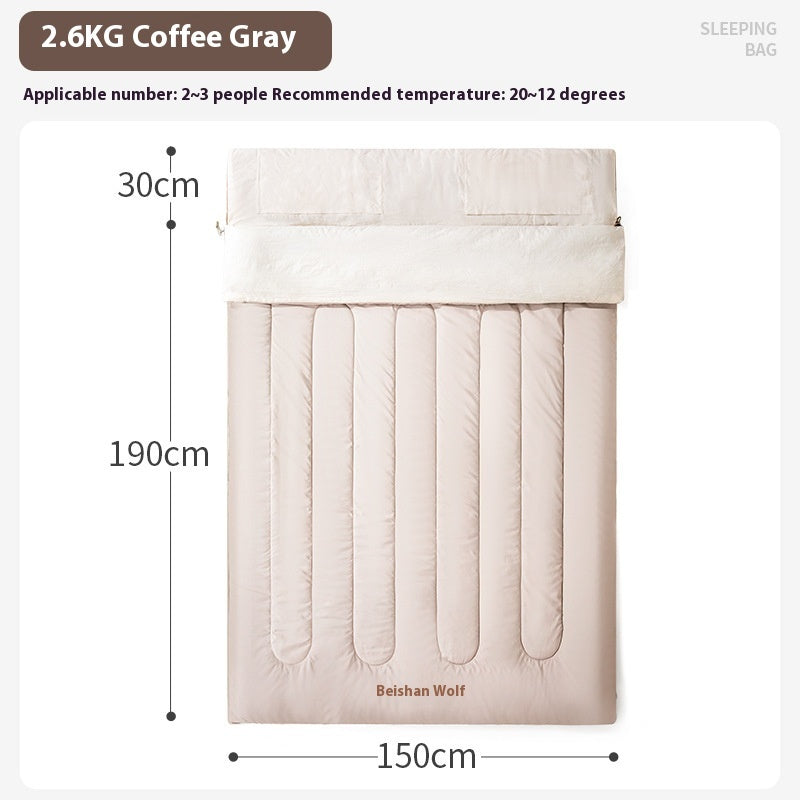 Double Outdoor Thickened Cold Protection Camping Sleeping Bag