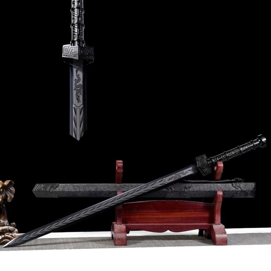 Unsharpened High Manganese Steel Qin Tang Style Sword