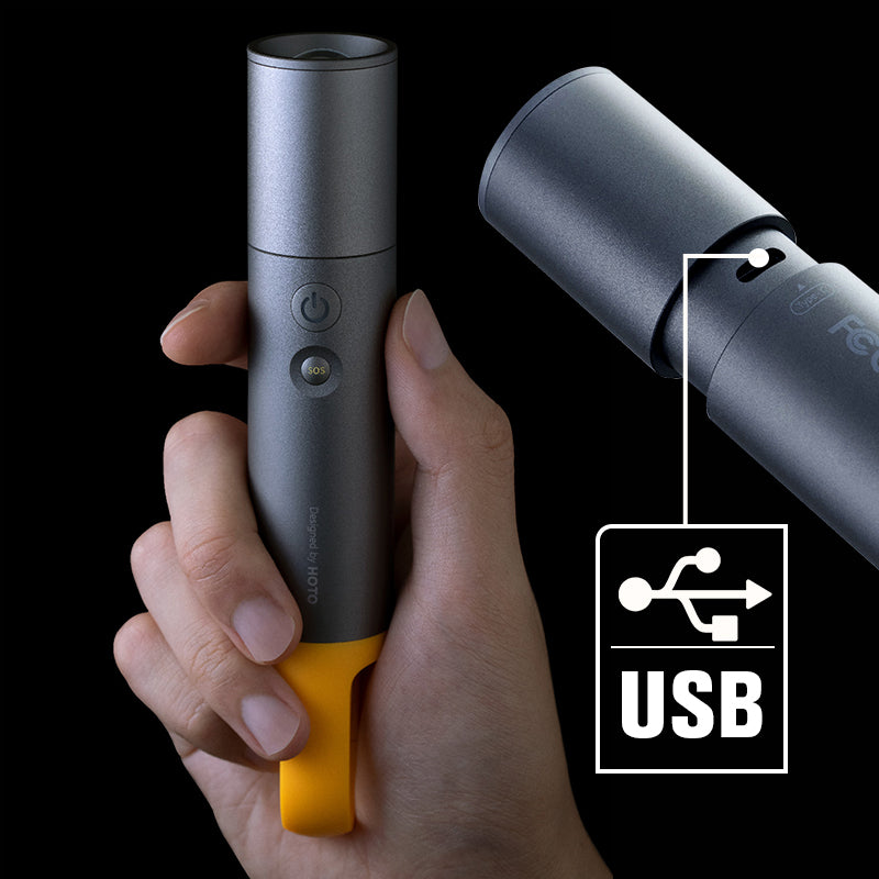 Lumen Bright Stepless Zoom Flashlight Long Battery Camping Light