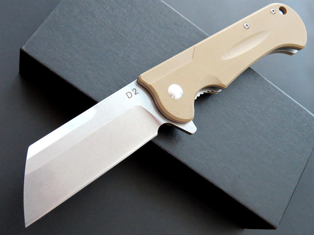 Handle Stainless Steel Folding Knife Outdoor Camping Hunting