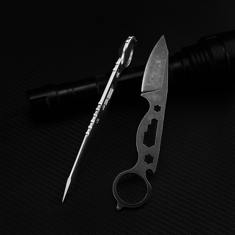 Wilderness Survival Compact Straight Pocket Hunting Knife Outdoor Tool