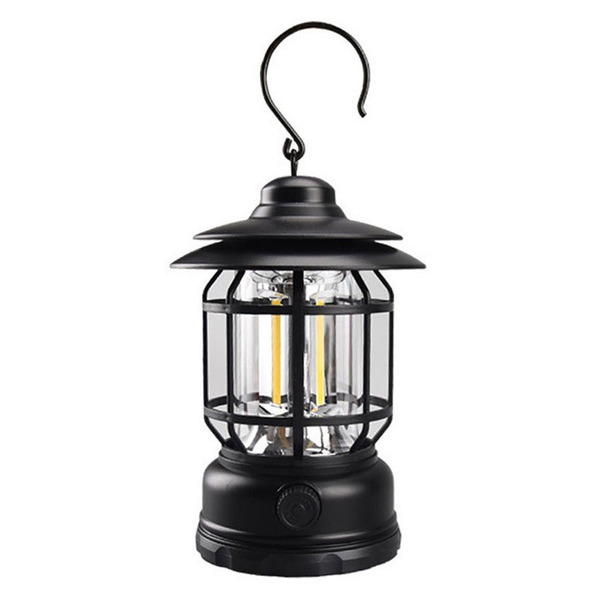 Vintage Rotating Rechargeable Camping Lantern Ambient Light