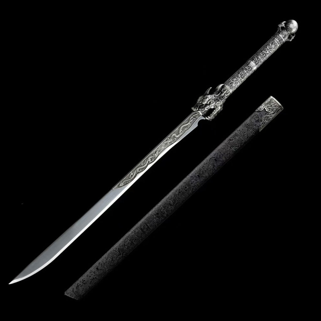 Unsharpened High Manganese Steel Hand Forged Han Sword Collectible