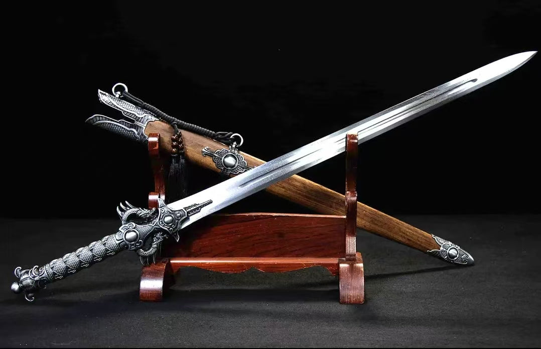 Unsharpened Hundred Refined Pattern Steel Xiehun Sword