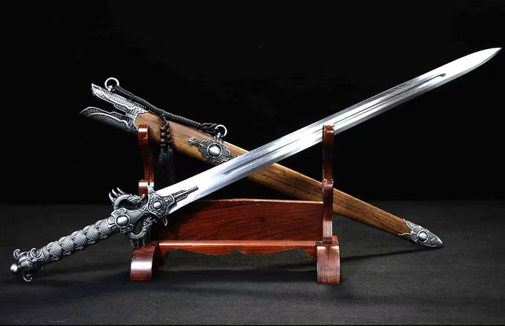 Unsharpened Hundred Refined Pattern Steel Xiehun Sword