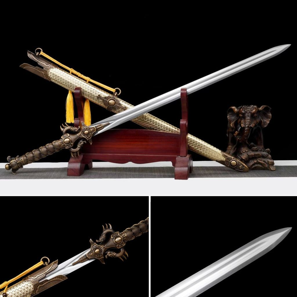 Unsharpened Manganese Steel Ancient Style Dragon Emperor Sword